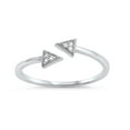 thumbnail image 1 of Clear Cubic Zirconia Double Arrows Ring Sterling Silver, 1 of 3