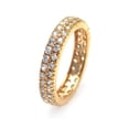 thumbnail image 1 of Clear Cubic Zirconia Double Rows Eternity Ring Yellow Gold-Tone Plated Sterling Silver Size 7, 1 of 2