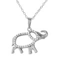 thumbnail image 1 of Clear Cubic Zirconia Elephant Necklace Rhodium Plated Sterling Silver, 1 of 2