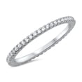 thumbnail image 1 of Clear Cubic Zirconia Eternity Stackable Ring Sterling Silver Size 4, 1 of 3