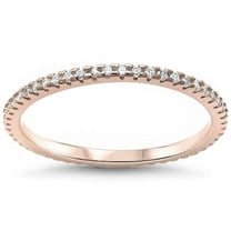 Clear Cubic Zirconia Eternity Stackable Ring Sterling Silver Size 7