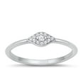 thumbnail image 1 of Clear Cubic Zirconia Eye Ring .925 Sterling Silver Trendy Fun Band White Jewelry Female Male Size 8, 1 of 4