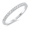 thumbnail image 1 of Clear Cubic Zirconia Half Way Stackable Ring Sterling Silver Size 9, 1 of 3