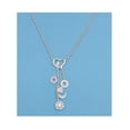thumbnail image 1 of Clear Cubic Zirconia Heart With Dangling Design Necklace Sterling Silver, 1 of 1