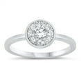 thumbnail image 1 of Clear Cubic Zirconia Iced Round Center Ring Sterling Silver Size 5, 1 of 3