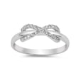 thumbnail image 1 of Clear Cubic Zirconia Infinity Design Plain Band Ring Sterling Silver, 1 of 3