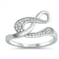 thumbnail image 1 of Clear Cubic Zirconia Infinity Design Ring Sterling Silver Size 5, 1 of 3