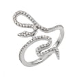 thumbnail image 1 of Clear Cubic Zirconia Inlay Snake Wrap Ring Rhodium Plated Sterling Silver Size 7, 1 of 3