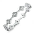 thumbnail image 1 of Clear Cubic Zirconia Marquise Eternity Ring Sterling Silver Size 9, 1 of 3