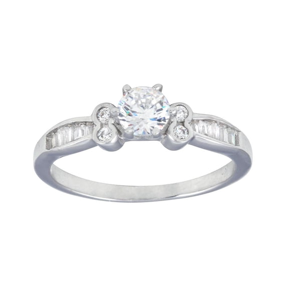 Clear Cubic Zirconia Multi-Shape Stone Ring Sterling Silver Size 7