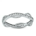 thumbnail image 1 of Clear Cubic Zirconia Nautical Rope Twist Ring .925 Sterling Silver Band White Jewelry Female Size 9, 1 of 4