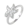 thumbnail image 1 of Clear Cubic Zirconia Pave Starfish Design Ring Rhodium Plated Sterling Silver Size 5, 1 of 2