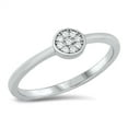 thumbnail image 1 of Clear Cubic Zirconia Promise Ring .925 Sterling Silver Band White Jewelry Female Male Unisex Size 4, 1 of 4