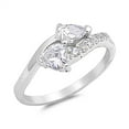 thumbnail image 1 of Clear Cubic Zirconia Promise Wedding Ring .925 Sterling Silver Band White Jewelry Female Male Size 5, 1 of 4