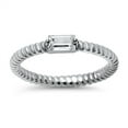 thumbnail image 1 of Clear Cubic Zirconia Rope Ring 925 Sterling Silver Thumb Band White Jewelry Female Male Size 10, 1 of 4