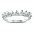 thumbnail image 1 of Clear Cubic Zirconia Royal Crown Ring Sterling Silver Size 10, 1 of 3