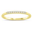 thumbnail image 1 of Clear Cubic Zirconia Single Bar Stackable Ring Yellow Gold-Tone Sterling Silver Size 8, 1 of 3