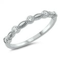 thumbnail image 1 of Clear Cubic Zirconia Sleek Ring .925 Sterling Silver Band White Jewelry Female Male Unisex Size 8, 1 of 4