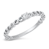 Clear Cubic Zirconia Stacking Love Ring .925 Sterling Silver Band White Jewelry Female Male Size 8