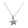 thumbnail image 1 of Clear Cubic Zirconia Starfish Necklace Rhodium Plated Sterling Silver, 1 of 2