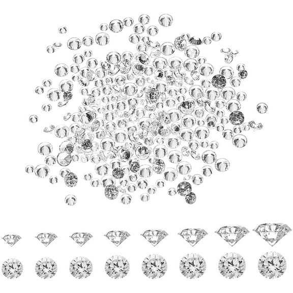 Clear Cubic Zirconia Stone 2400pcs 8 Sizes 0.8-2.5mm Diamond Shape Small Loose CZ Stones Faceted Cabochons