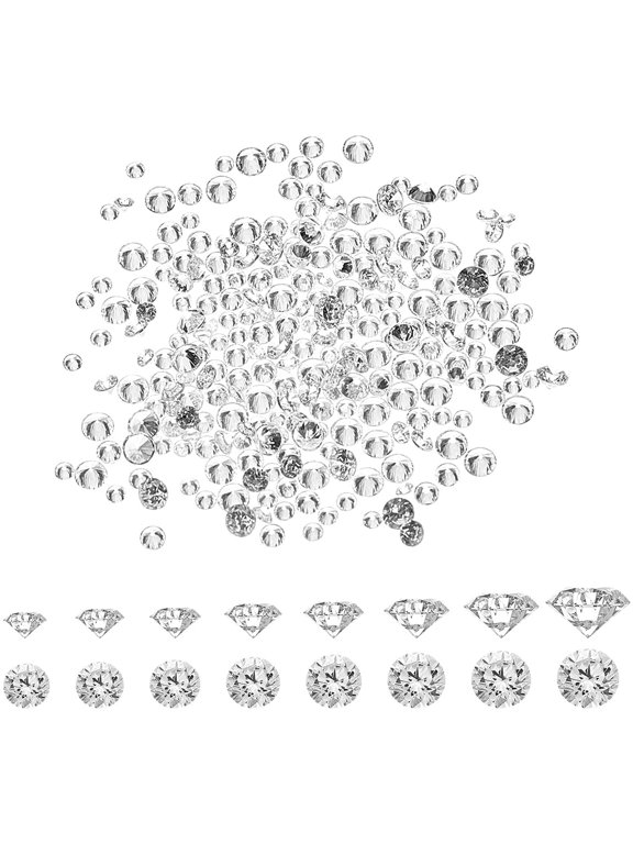 Clear Cubic Zirconia Stone 2400pcs 8 Sizes 0.8-2.5mm Diamond Shape Small Loose CZ Stones Faceted Cabochons