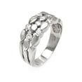 thumbnail image 1 of Clear Cubic Zirconia Three Rows Ring Rhodium Plated Sterling Silver Size 6, 1 of 3