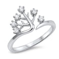 thumbnail image 1 of Clear Cubic Zirconia Tree Design Ring Sterling Silver, 1 of 2