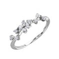 thumbnail image 1 of Clear Cubic Zirconia Vine Band Ring Rhodium Plated Sterling Silver Size 9, 1 of 2
