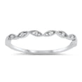 thumbnail image 1 of Clear Cubic Zirconia Wavy Marquise Design Ring Sterling Silver Size 5, 1 of 3
