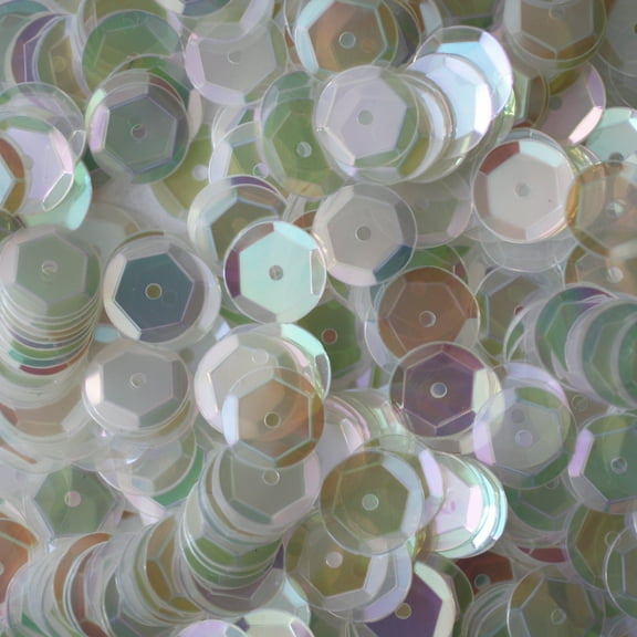 Clear Cup Sequins 8mm Crystal Rainbow Iris Iridescent Made in USA