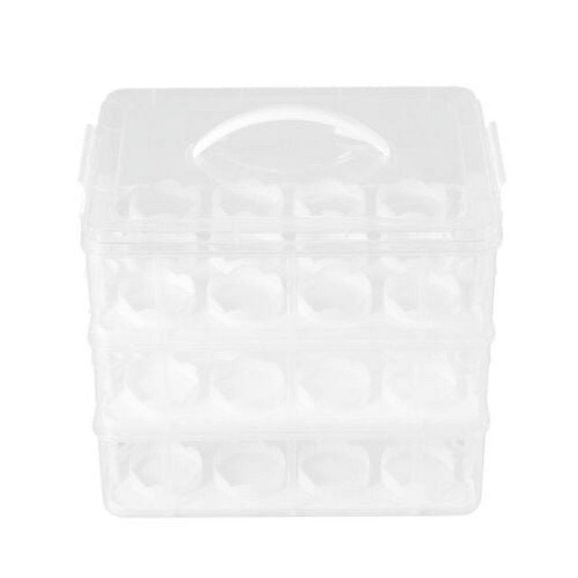 Clear Cupcake Carrier with Lid Cupcakes Caddy with 3 Tier Stackable