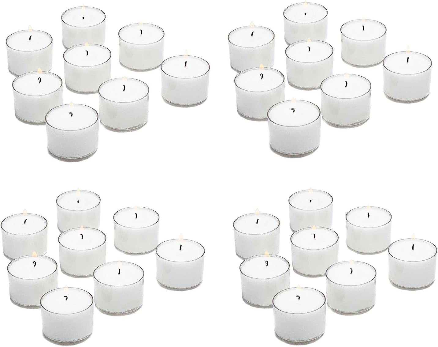 Clear Cupped Extended Burn 7 Hour Long Burn Unscented White Tealight
