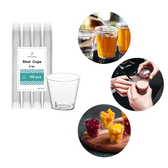Clear Cups for Wine Tasting, Vodka, Whiskey, jelly shot, sample Cups For Party and Gathering. (100, 2oz)