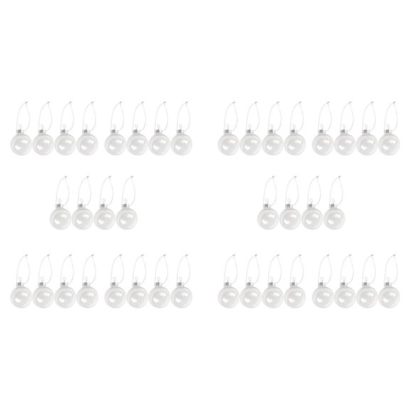 Clear DIY Baubles Shatterproof Seamless Plastic XMAS Home Tree Decor Gift - 60Mm QTY:40
