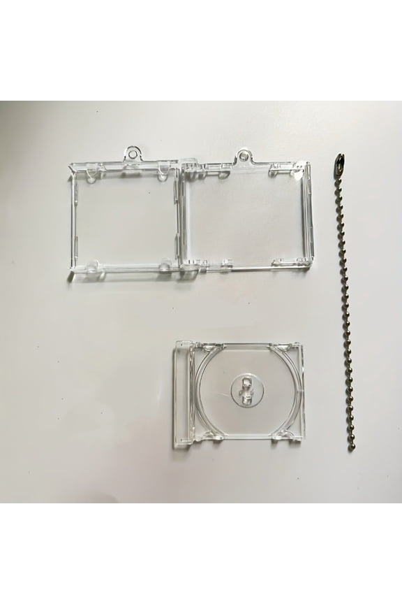 Clear DVD Keychain Album for DIY Music Transparent Compact Disc Holder Pendant -Use Craft and Stationery Organizer Construction