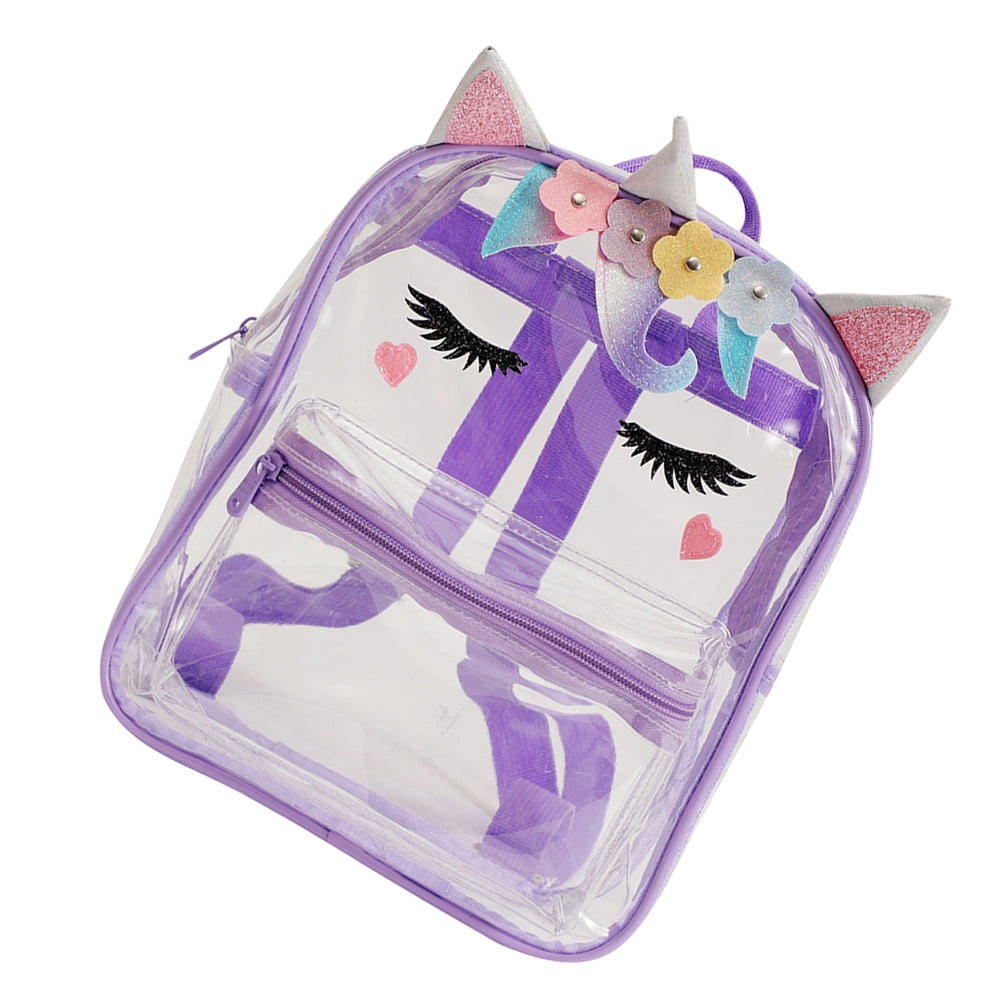 Clear Daypack Transparent Backpack for Kids Unicorn Bag Bookbag Gifts