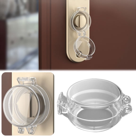 Clear Deadbolt Lock Cover, Child Safety Door Lock Protector, Fits Locks ≤1.8" Diameter, 2.4"×1" Size,1PC
