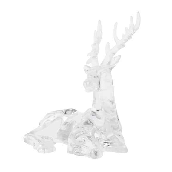 Clear Reindeer Figurines for Tabletop Centerpiece, Cute Deer Statues, Lifelike Elk Decorations for Christmas Holiday Festive Home Decor