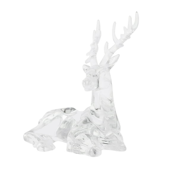 Clear Deer Figurines For Tabletop Centerpiece Cute Reindeer Statues Lifelike Elk Decorations For Christmas Holiday Festive Decor