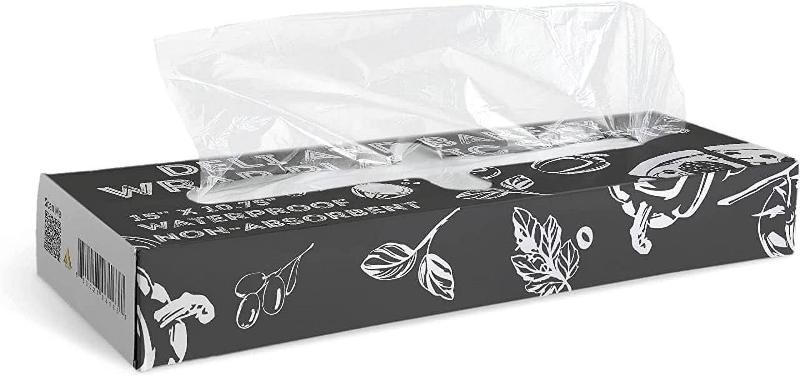 Clear Deli and Bakery Wrap Plastic Sheets, 15 x 10.75 Inches. 10000