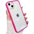 thumbnail image 1 of Clear Designed for iPhone 14 Plus Case, Cute Shockproof Military Grade Protection Hard Back Phone Case with Airbag Soft Edge, Slim Protective Bumper Cover for Women Men Girls 6.7 Inch (Clear/Pink), 1 of 8