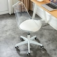 Clear Desk Chair, Modern Plastic Armless Computer Chair with Smooth
