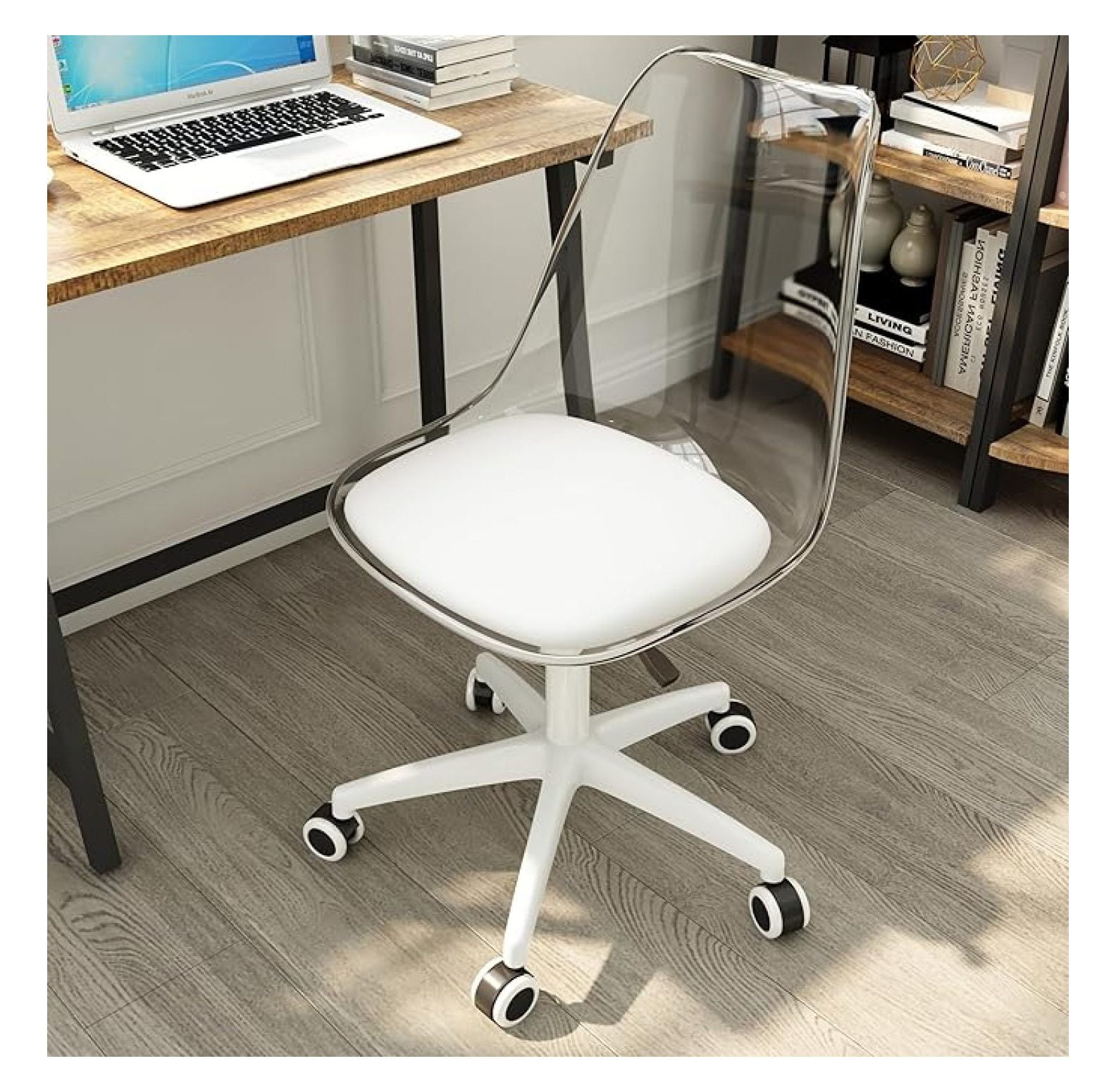 Acrylic Chair White Desk Chair Small Vanity Chair White Plastic