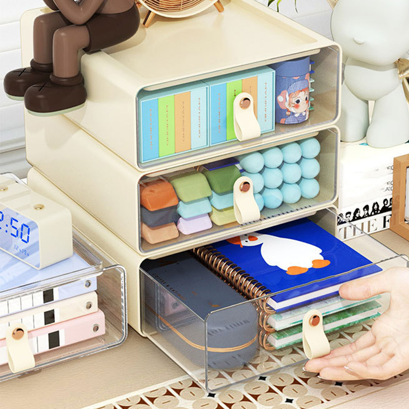 Clear Desk Drawer With Large Capacity, Transparent Design And Double Reinforcement For Office