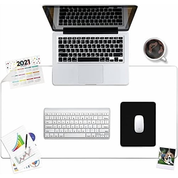 Clear Desk Mat - Multi-Functional Desk Pad, 32 x 16 inches - Durable Desk Protector with Anti-Slip Base, Transparent View, Spill-Resistant Design