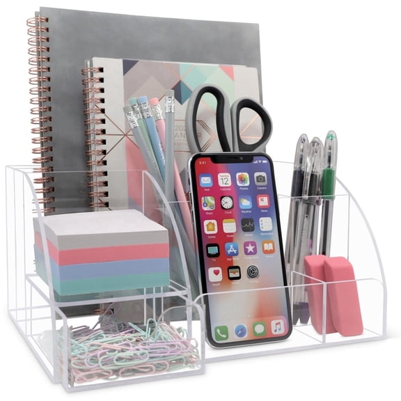 Clear Acrylic Desk Organizer For Home Office Supplies Accessories