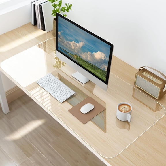 Clear Desk Protector Mat Transparent Clear Desk Pad Mat for Desktop(31.5''*15.7'')