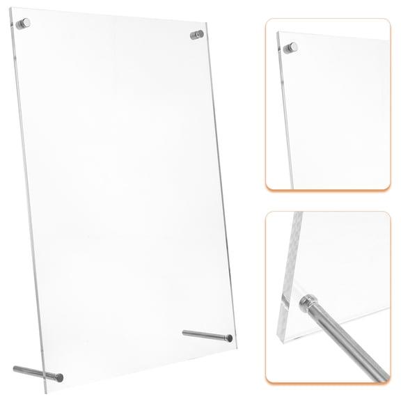 Milisten White Acrylic Desktop Picture Frame for Home Office Display of Photos and Documents