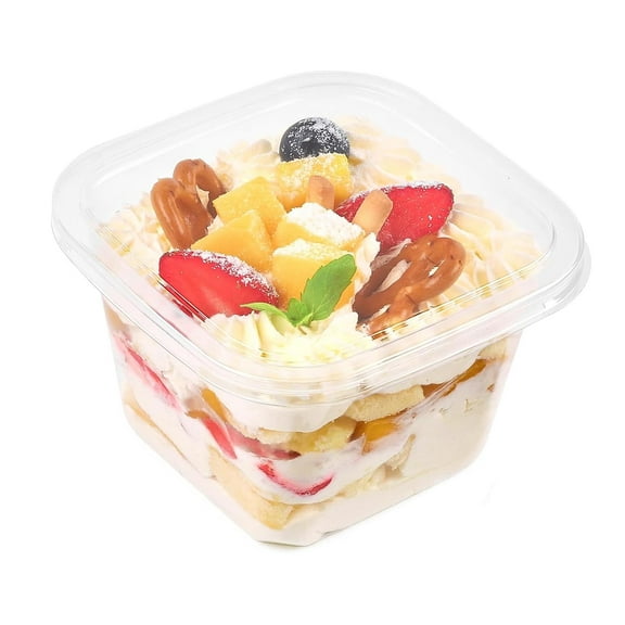 Clear Dessert Cups, 50Pcs Reusable Square Dessert Cups, Mini Transparent Appetizers Serving Bowl